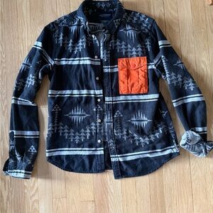 Scotch & Soda Navy blue and Gray wool Shirt
